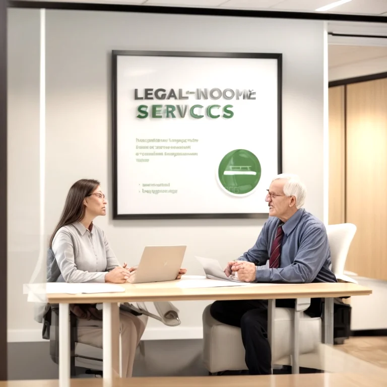 رجل مسن يتلقى استشارة قانونية من خبير